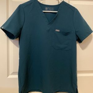 Figs Scrubs Caribbean Blue Catarina Top Medium